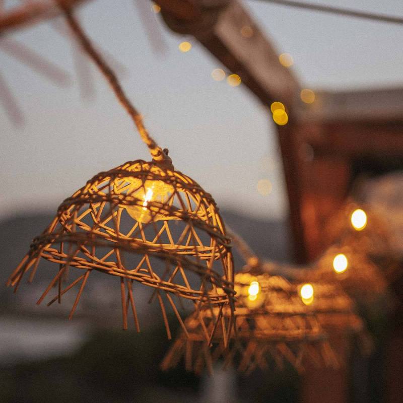 Guirlande Guinguette avec abat-jour Osier