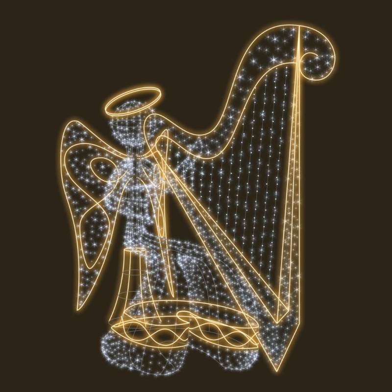 Décor monumental ange musicien harpe 3D